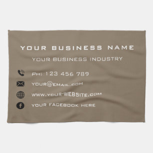 Custom Business Name Text Kitchen Towel Template