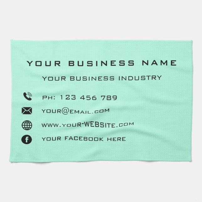 Custom Business Name Text Kitchen Towel Template (Horizontal)