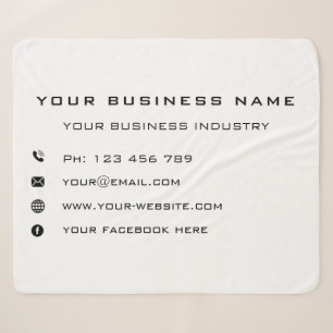 Custom Business Name Text Sherpa Blanket Template