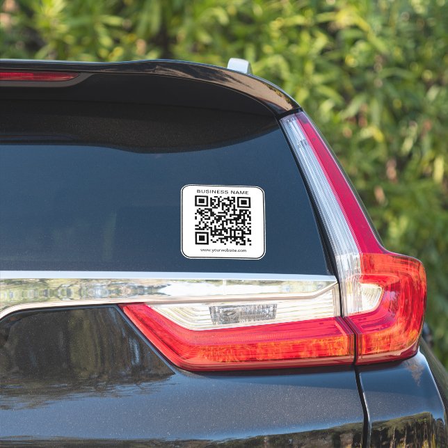 Custom Business Name Url QR Code Template Clean (Car Side)