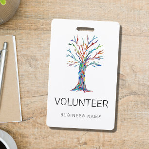 Custom Business Name Volunteer Badge ID Badge