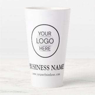Custom Business name with Logo & QR Code Latte Mug
