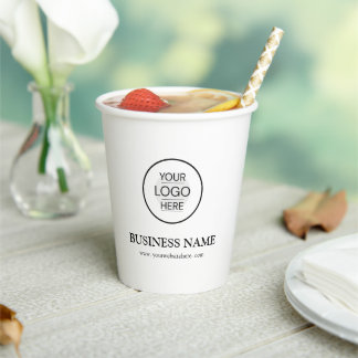 Custom Business name with Logo & QR Code Paper Cups