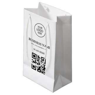 Custom Business name with Logo & QR Code Small Gift Bag