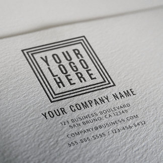 Custom Business or Company Logo Return Address Self-inking Stamp