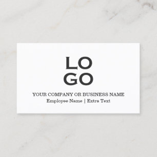Custom Business or Company Logo & Title on White Card