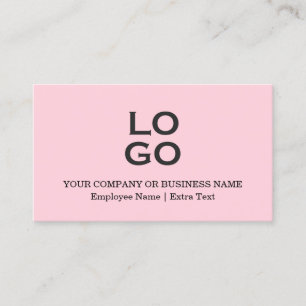 Custom Business or Company Logo Title Soft Pink Business Card
