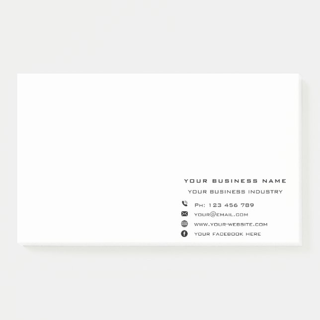 Custom Business Personalised Company Sticky Notes (Front)