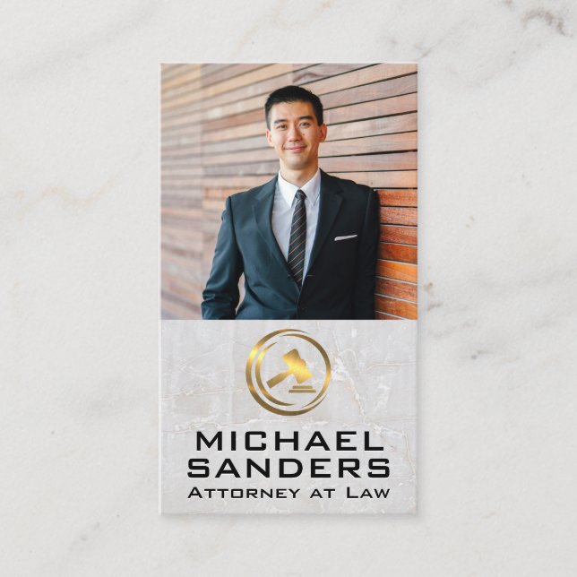 Custom Business Photo | Legal Law Logo Business Card (Front)