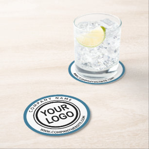 Custom Business Promo Logo Branded Round Paper Coaster