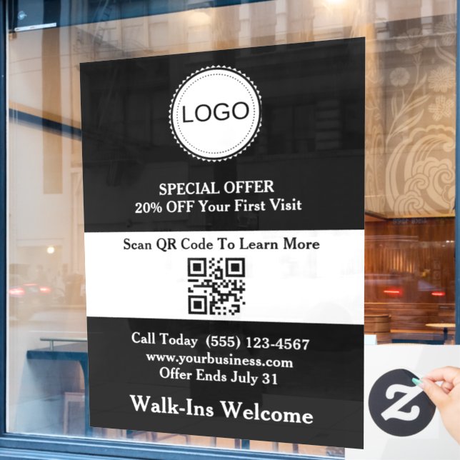Custom Business Promotion Window Cling (Cafe Window)