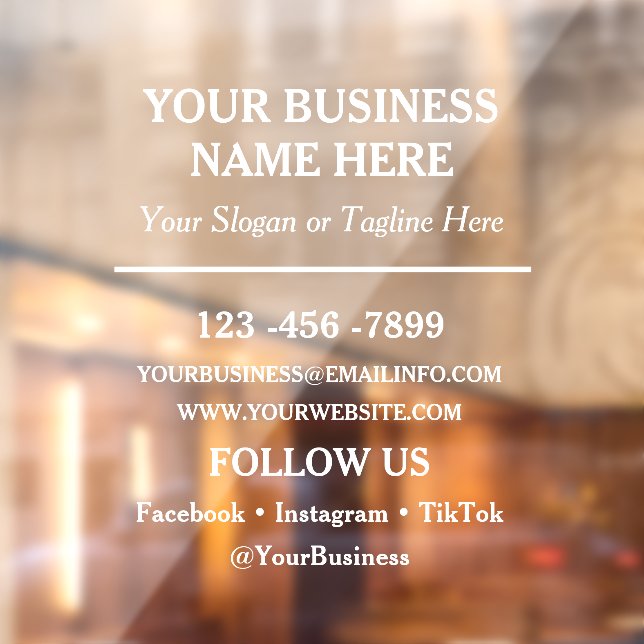 Custom Business Promotion Window Decal (Sheet 2)
