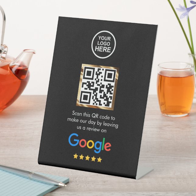 Custom Business QR Code Google Review  Pedestal Si Pedestal Sign (In SItu)