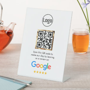 Custom Business QR Code Google Review  Pedestal Si Sign