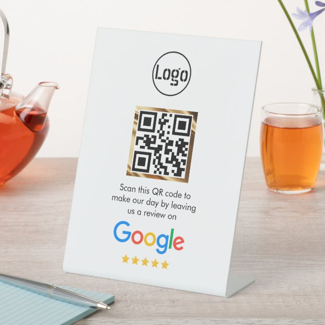 Custom Business QR Code Google Review  Pedestal Si Sign (In SItu)