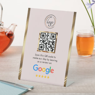 Custom Business QR Code Google Review  Pedestal Sign