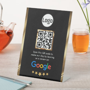 Custom Business QR Code Google Review  Pedestal Sign