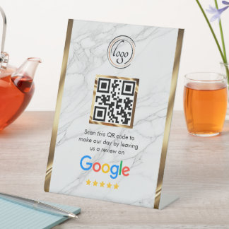 Custom Business QR Code Google Review  Pedestal Sign