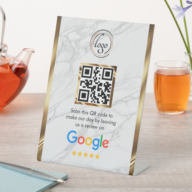 Custom Business QR Code Google Review  Pedestal Sign (In SItu)