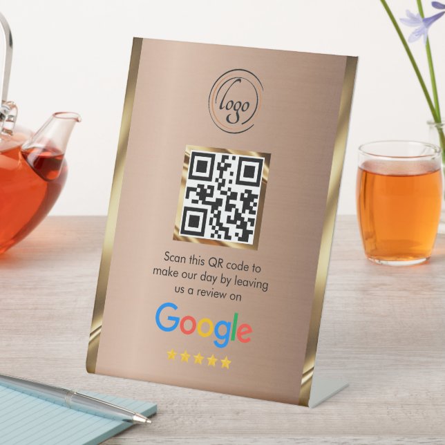 Custom Business QR Code Google Review  Pedestal Sign (In SItu)