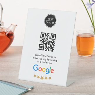 Custom Business QR Code Google Review Pedestal Sign