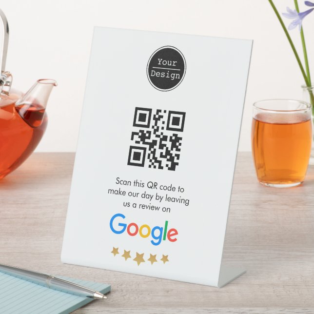 Custom Business QR Code Google Review  Pedestal Sign (In SItu)