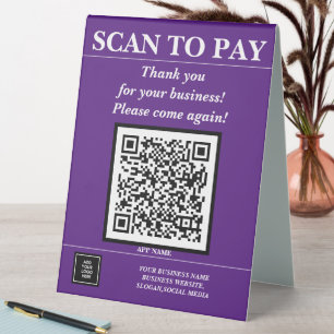 Custom Business QR Code Mobile Pay Here Logo Black