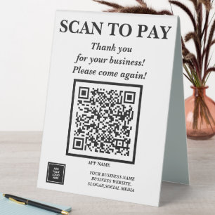 Custom Business QR Code Mobile Pay Here Logo White