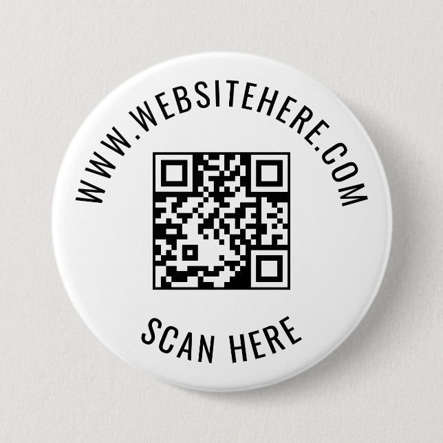 Custom Business QR Code Promotional Design 7.5 Cm Round Badge (Front)
