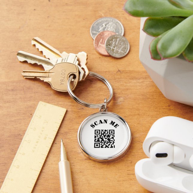 Custom Business QR Code Promotional Key Ring (Desk)