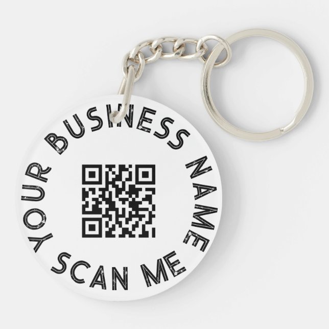 Custom Business QR Code Promotional Key Ring (Back)