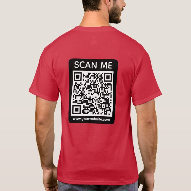 Custom Business QR Code Scan Me  T-Shirt (Back)