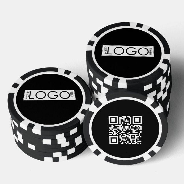Custom Business Rectangle Logo Promotional QR Code Poker Chips (Stack)