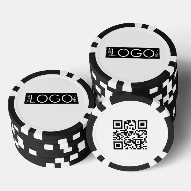 Custom Business Rectangle Logo Promotional QR Code Poker Chips (Stack)