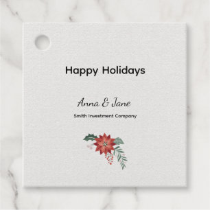 Custom Business Red Holiday Flower Bough Holiday Favour Tags