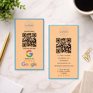 Custom Business Review QR Code Logo Card
