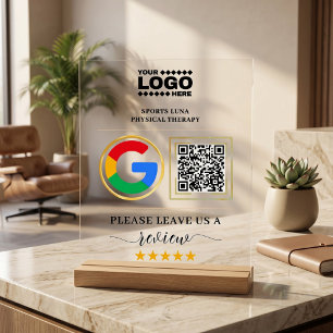 Custom Business Review Sign with QR Code & Logo