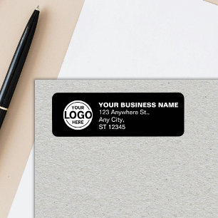 Custom Business Round Logo Black Company address