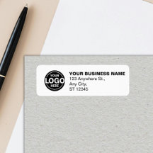 Custom Business Round Logo White Company address