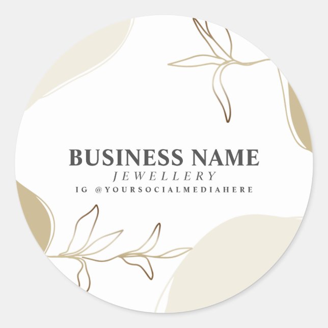 Custom Business Sand & Khaki Product Packaging  Classic Round Sticker (Front)