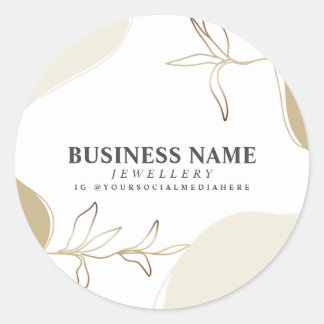 Custom Business Sand & Khaki Product Packaging Classic Round Sticker