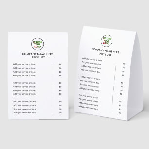 Custom Business Service Menu & Price List