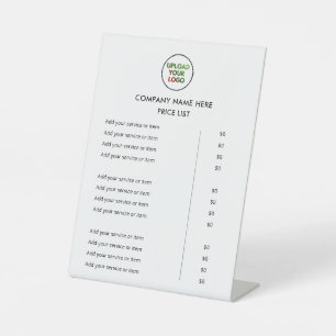 Custom Business Service Menu & Price List Pedestal Sign