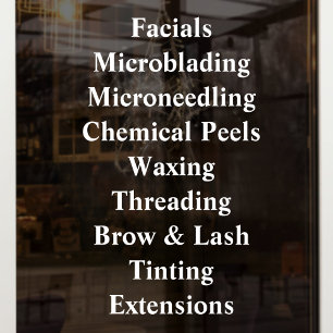 Custom Business Services List Basic Salon Spa Shop Window Cling