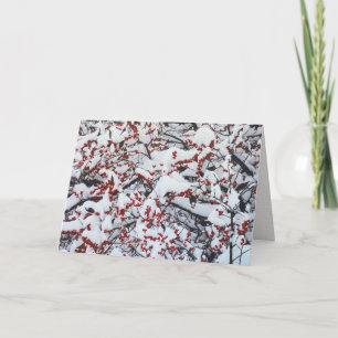Custom Business Snow Branches Berries Holiday Card