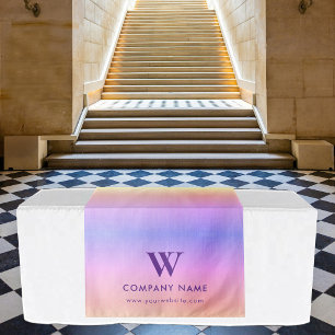 Custom Business Table Runner Banner Rainbow Linen Tapestry