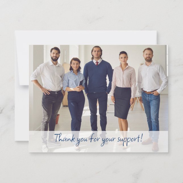 Custom Business Thank you Company Logo Name Photo  Card (Back)