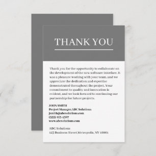 Custom Business To Business Thank You Card