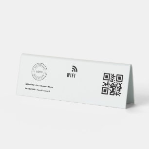 Custom Business WiFi Sign with Logo & QR Code