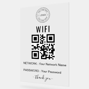 Custom Business WiFi Sign with Logo & QR Code